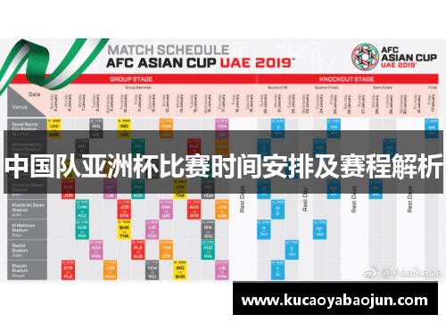 中国队亚洲杯比赛时间安排及赛程解析